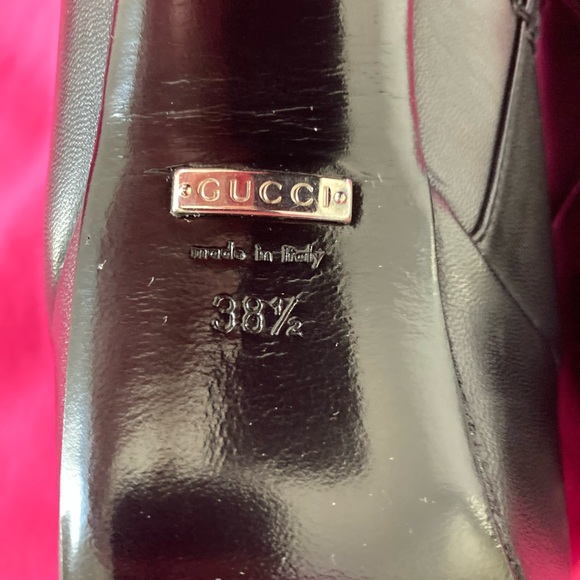 GUCCI black calf leather platform ankle boots - Picture 10 of 15
